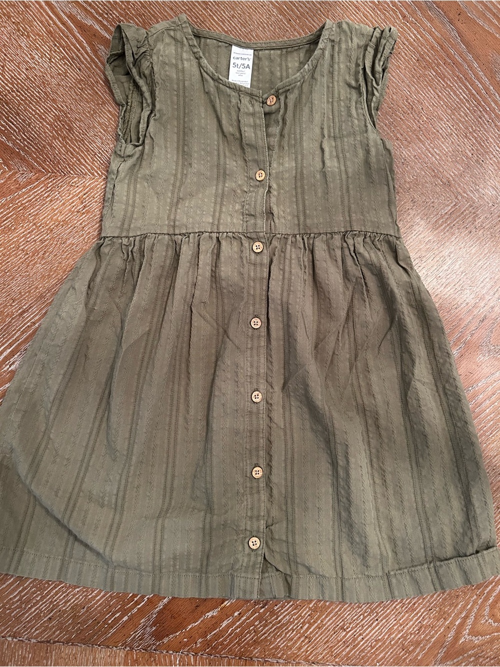 Carter's Olive Green Button-Front Sundress